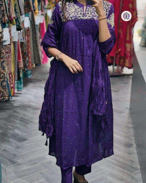 KRISHA VOL-9 BY ASLIWHOLESALE DESIGNER PURE COTTON EMBROIDERY DRESSES-00096