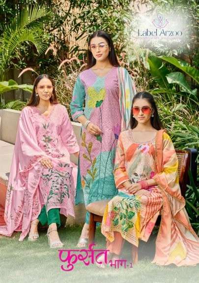 LABEL ARZOO FURSAT BHAG VOL-01 PURE COTTON DRESSES-00014