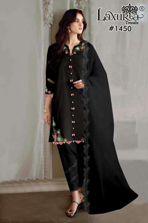 LAXURIA TRENDZ 1450 HEAVY FAUX GEORGETTE EMBROIDERY PAKISTANI DRESSES-00005