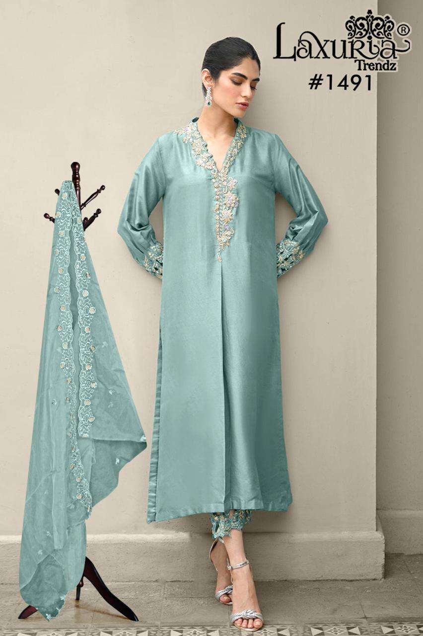 LAXURIA TRENDZ 1491 HEAVY SATIN EMBROIDERY PAKISTANI DRESSES-00005