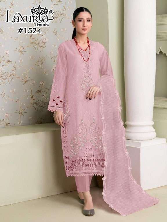 LAXURIA TRENDZ 1524 COLOUR HEAVY LINEN HAND WORK PAKISTANI DRESSES-00005