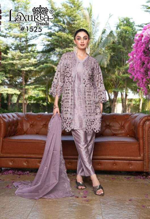 LAXURIA TRENDZ 1525 HEAVY VICHITRA SIMMER EMBROIDERY PAKISTANI DRESSES-00005