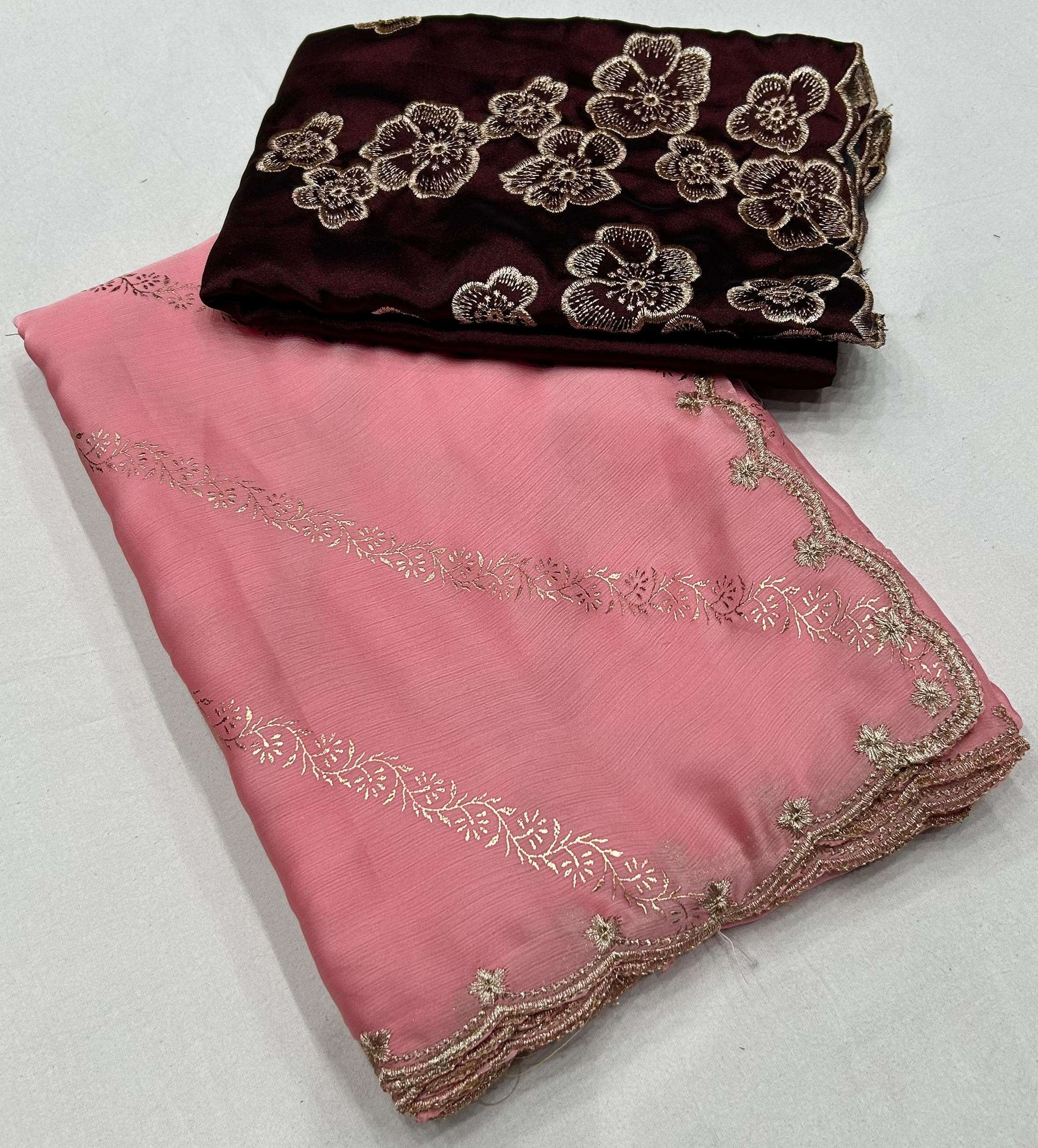 LEHRIYA FOIL BY ASLIWHOLESALE SOFT CHIFFON SAREES-00254