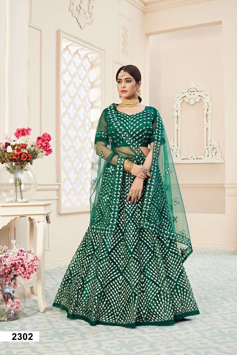 LIHAAZ VOL-01 BY ASLIWHOLESALE DESIGNER PURE SOFT NET EMBROIDERY LEHENGAS-00060