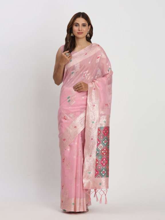LINEN COTTON VOL-3 BY ASLIWHOLESALE DESIGNER PURE LINEN COTTON PRINTED SAREES-00281