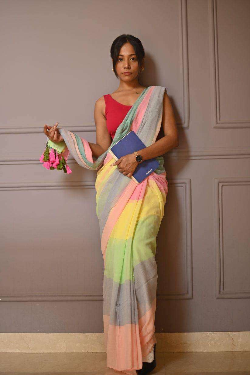MARCO BY ASLIWHOLESALE DESIGNER PURE SOFT LINEN COTTON SILK PRINTED SAREES-00279