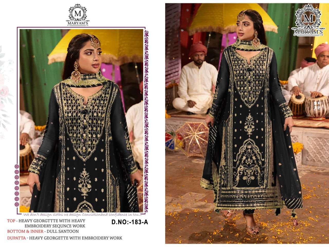 MARYAMS-183 HEAVY EMBROIDERY FAUX GEORGETTE PAKISTANI DRESSES-00022