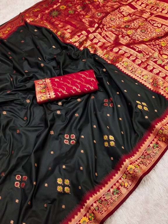 MB-1095 BY ASLIWHOLESALE DESIGNER SOFT BANARASI SILK WEAVING SAREES-00049