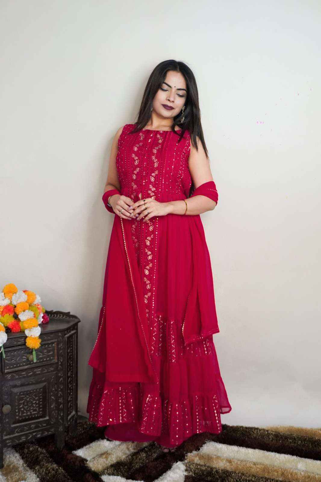 MC-1025 BY ASLIWHOLESALE DESIGNER PURE FANCY  FAUX BLOOMING EMBROIDERY PRINTED DRESSES-00249
