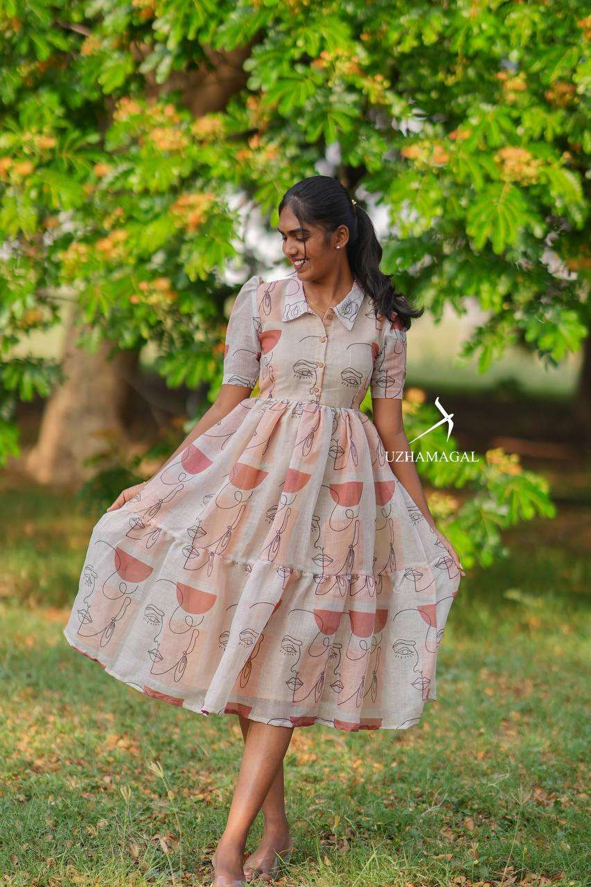 MC-1066 BY ASLIWHOLESALE DESIGNER PURE LINEN PRINTED KURTIS-00249