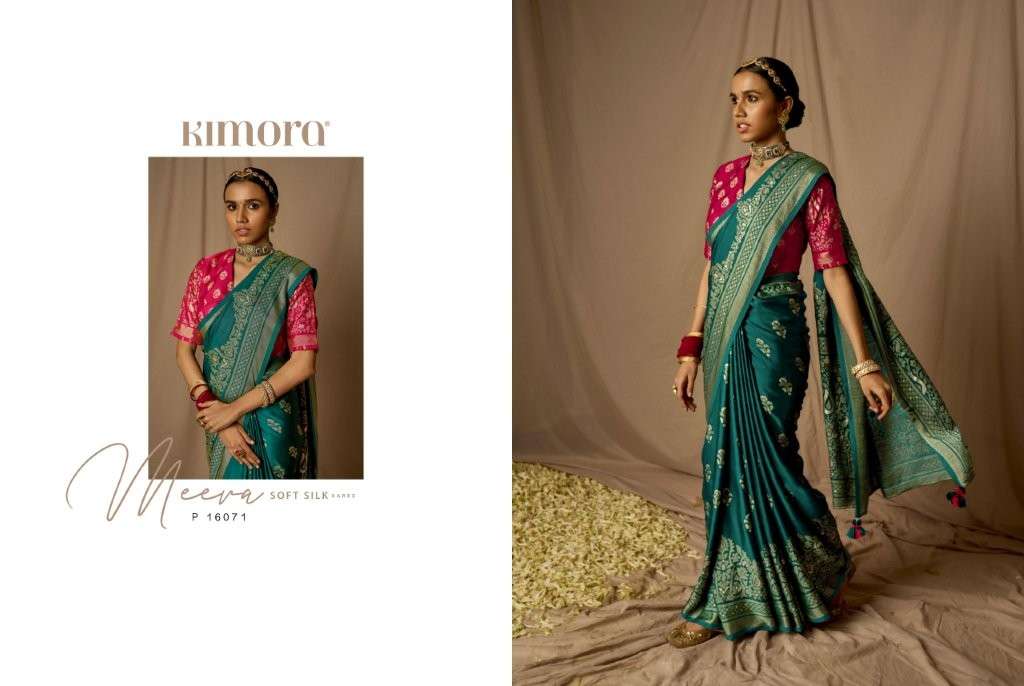 MEERA SOFT SILK BY KIMORA 601 TO 606 SERIES DESIGNER SOFT SILK SAREES-00137