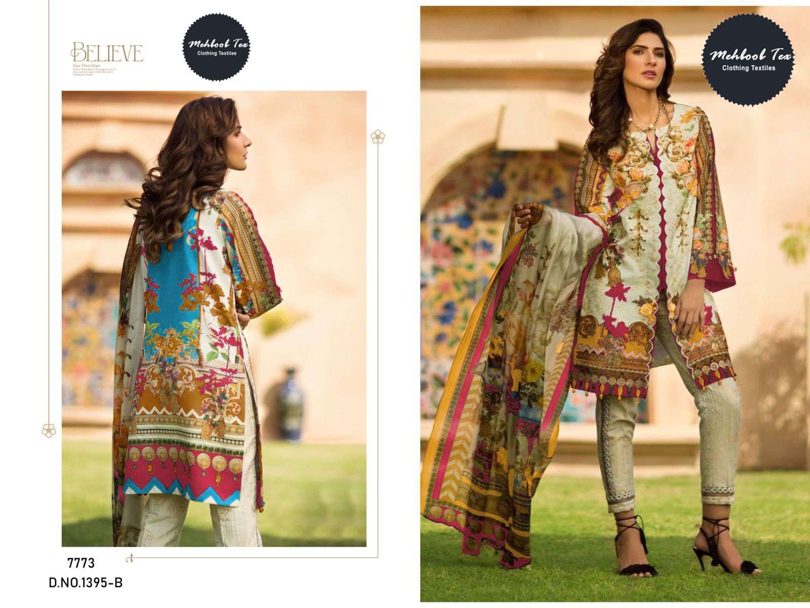 MEHBOOB TEX 1395-B SERIES PURE COTTON PRINTED EMBROIDERY PAKISTANI DRESS-00062
