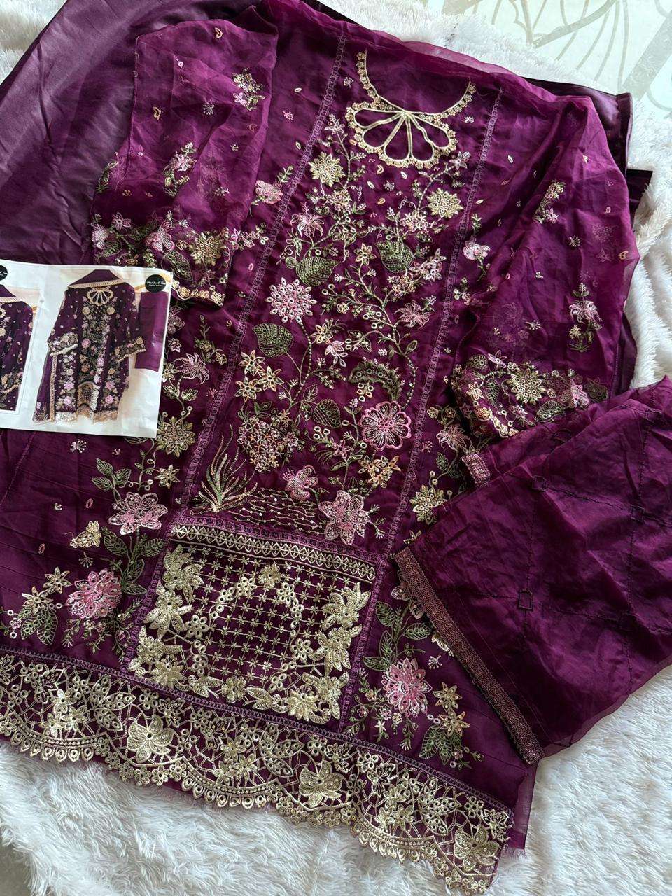 MEHBOOB TEX 1436 MIX PURE ORGANZA EMBROIDERY PAKISTANI DRESSES-00071