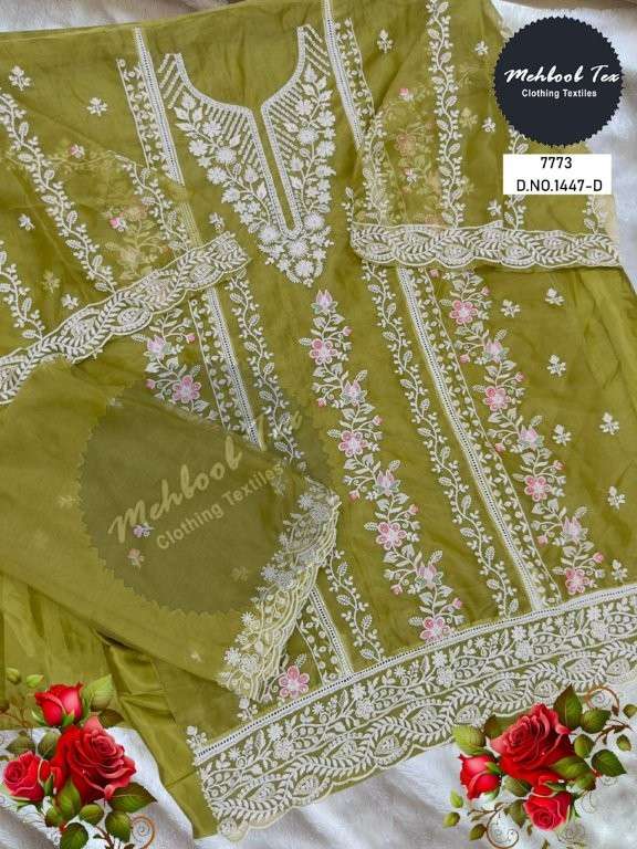 MEHBOOB TEX 1447 HEAVY ORGANZA EMBROIDERY PAKISTANI DRESSES-00062