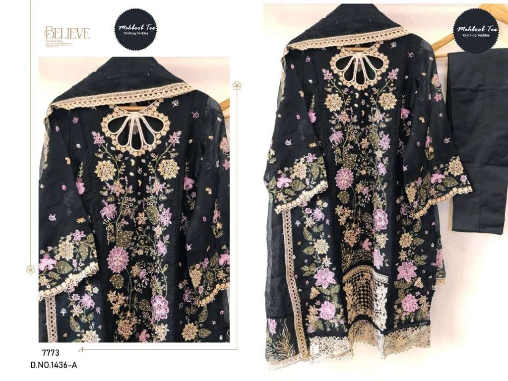 MEHBOOB TEX 1463 HEAVY ORGANZA EMBROIDERY PAKISTANI DRESSES-00062
