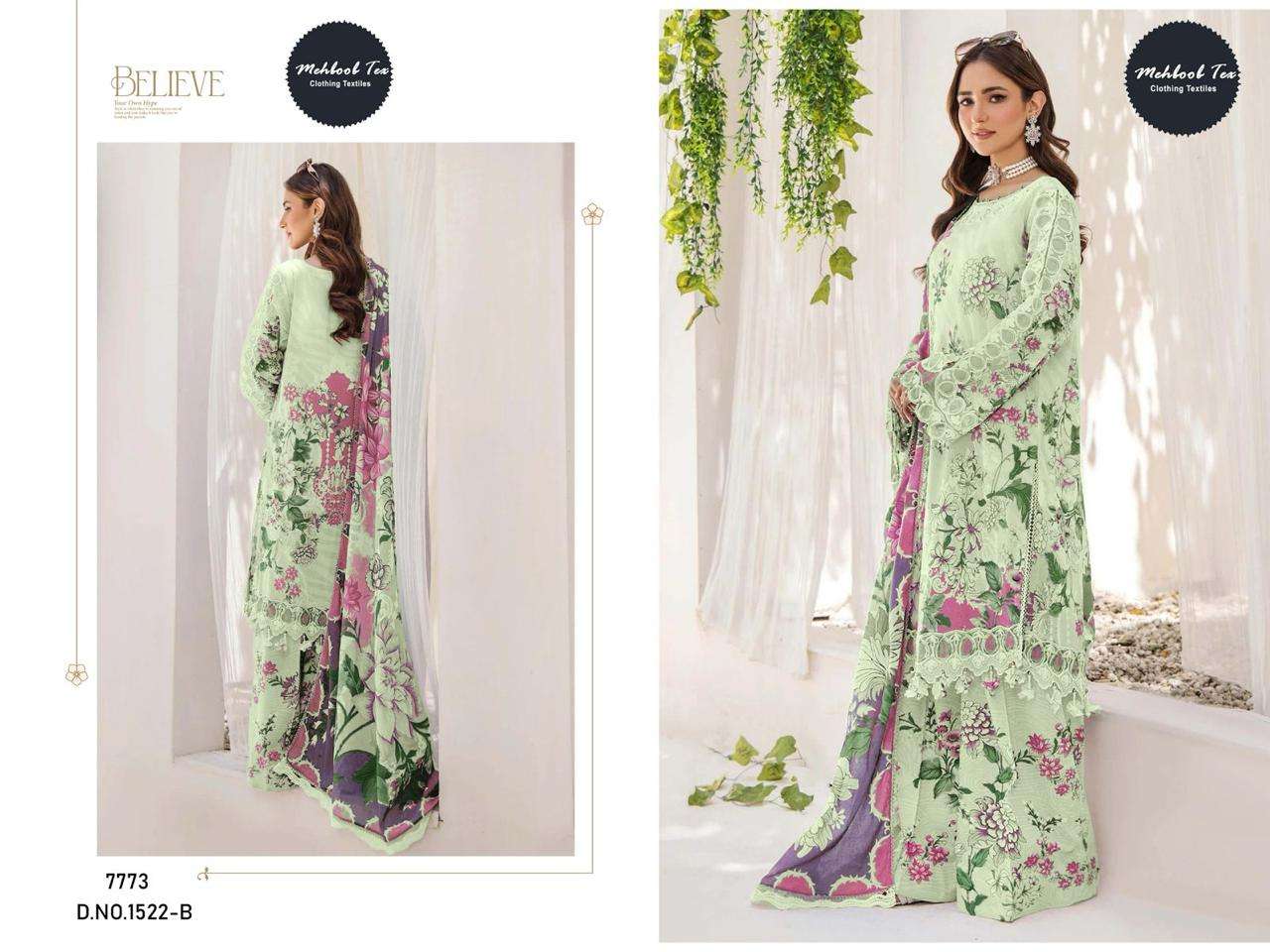 MEHBOOB TEX 1522-1526 SERIES PURE COTTON PRINTED EMBROIDERY PAKISTANI DRESS-00071