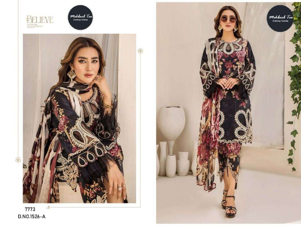 MEHBOOB TEX 1526 SERIES PURE COTTON PRINTED EMBROIDERY PAKISTANI DRESS-00071