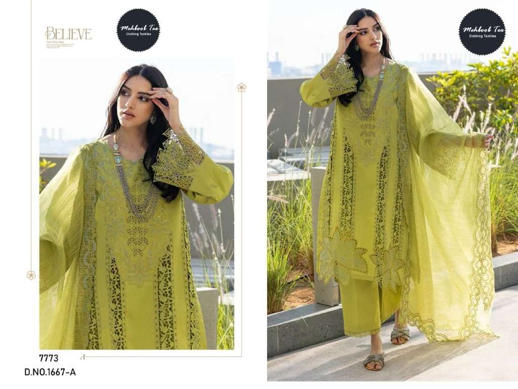 MEHBOOB TEX 1667 COLOUR PURE COTTON LAWN EMBROIDERY PAKISTANI DRESSES-00071