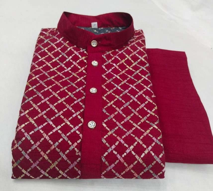 MENS KURTA VOL-3 BY ASLIWHOLESALE DESIGNER PURE BANGLORI SILK MENS KURTA-00029