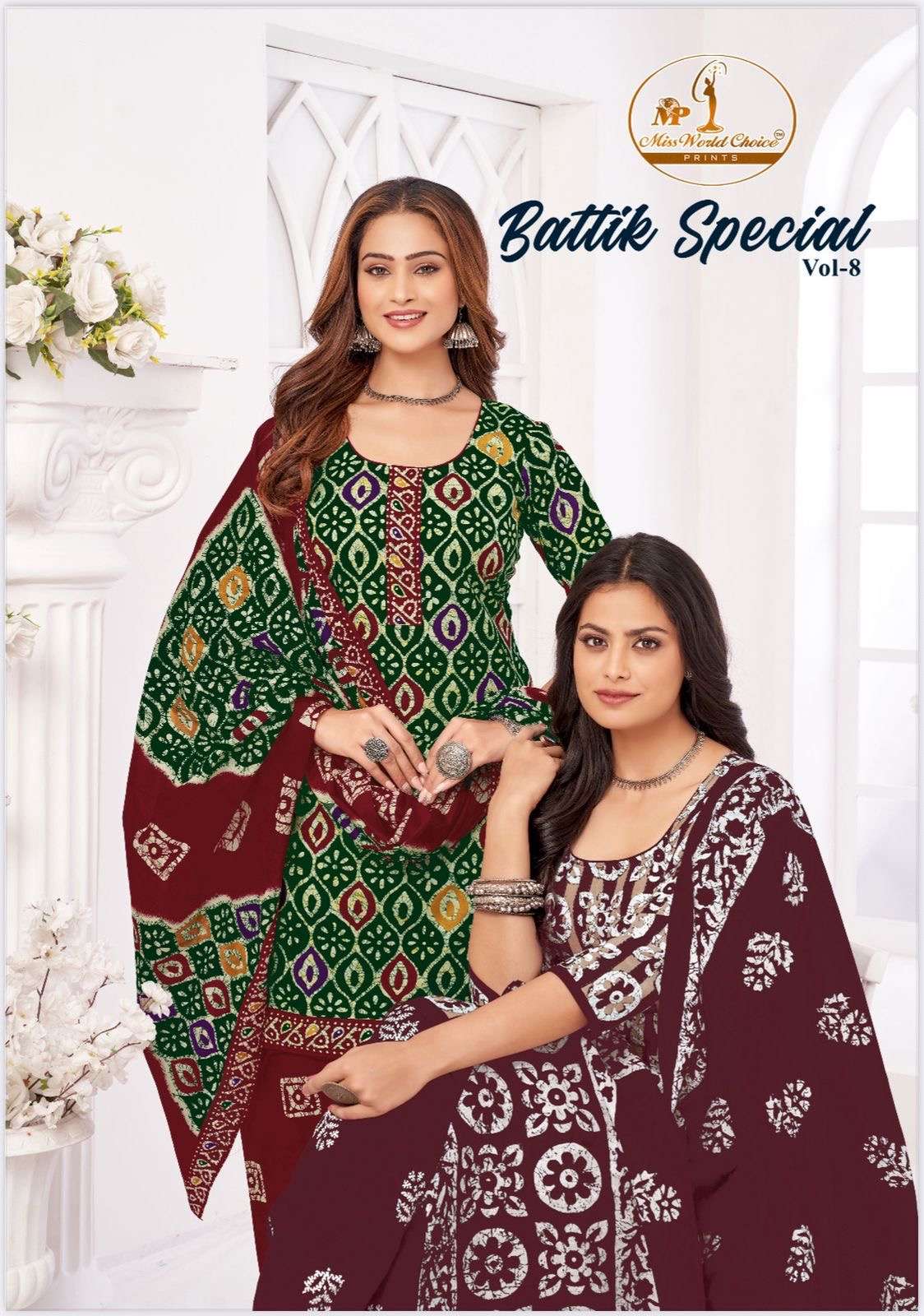 MISSWORLD CHOICE BATIK SPECIAL VOL-8 8001 TO 8010 SERIES OURE COTTON PRINTED DRESSES-00015