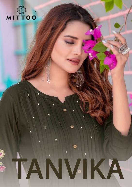 MITTOO TANVIKA 3001 TO 3005 SERIES PURE HEAVY RAYON KURTIS-00014