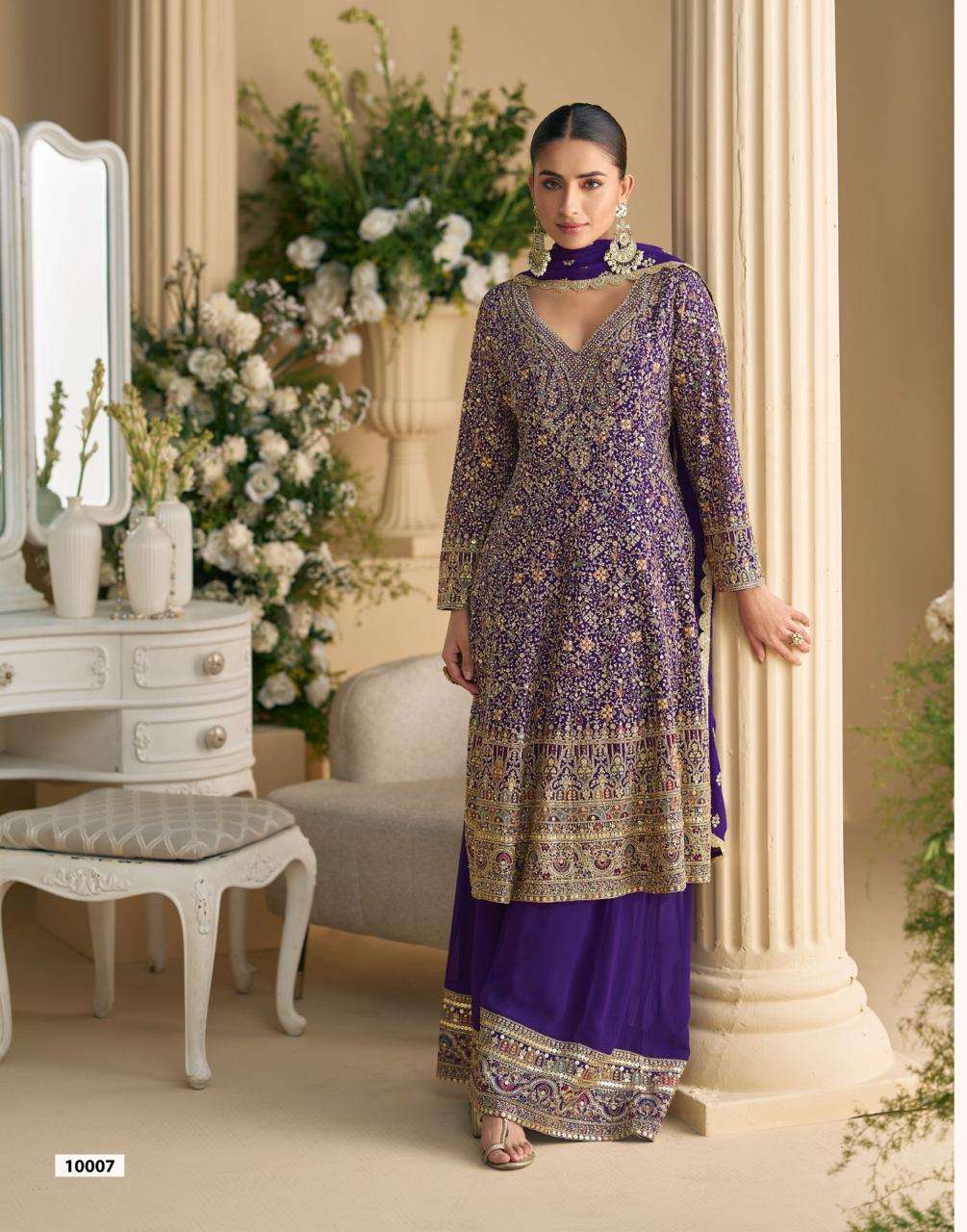 MOHINI BY SAYURI 10007 TO 10008 SERIES HEAVY REAL GEROGETTE EMBROIDERED DRESSES-00150