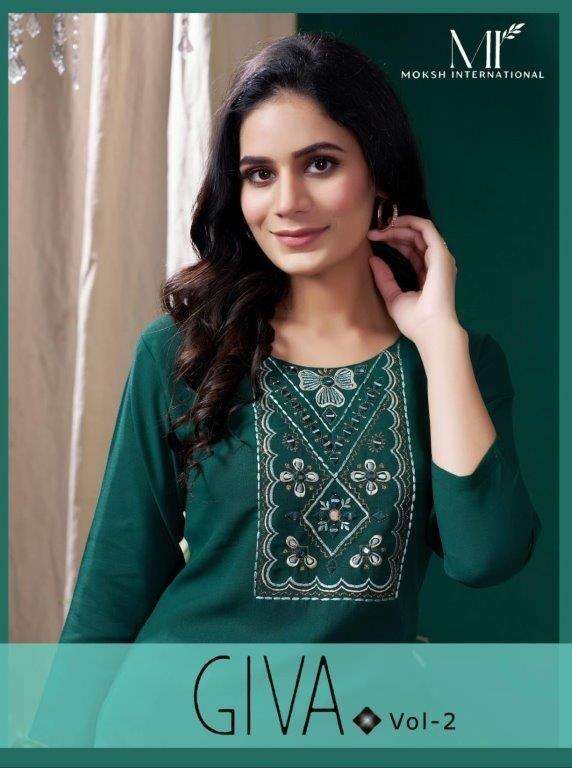 MOKSH INTERNATIONAL GIVA VOL-2 673 TO 675 SERIES COTTON KURTIS -00154