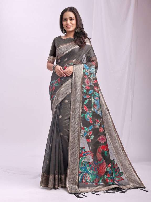 MORNI BY ASLIWHOLESALE DESIGNER PURE LIENEN COTTON PRINTED SAREES-00281
