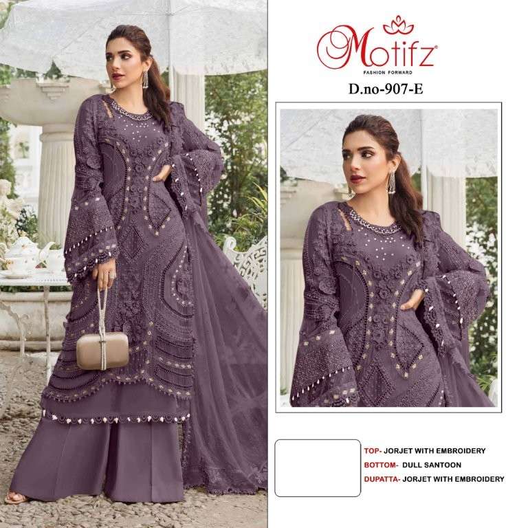  MOTIFZ 907 DESIGNER GEORGETTE EMBROIDERY PAKISTANI DRESSES-00201