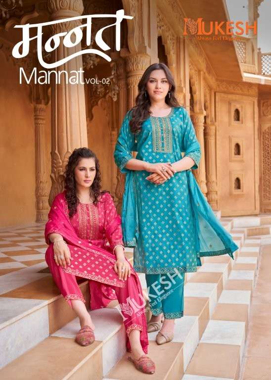 MUKESH MANNAT VOL-02 PURE VISCOSE ROMAN PRINTED DRESSES-00014