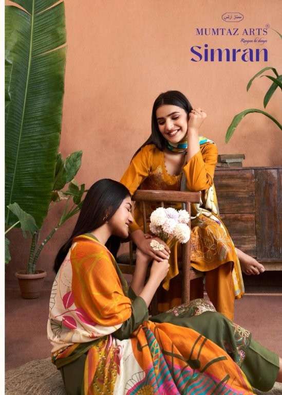 MUMTAZ ART SIMRAN 1801 TO 1804 SERIES PURE VISCOSE MUSLIN PRINTED PAKISTANI DRESSES-00201