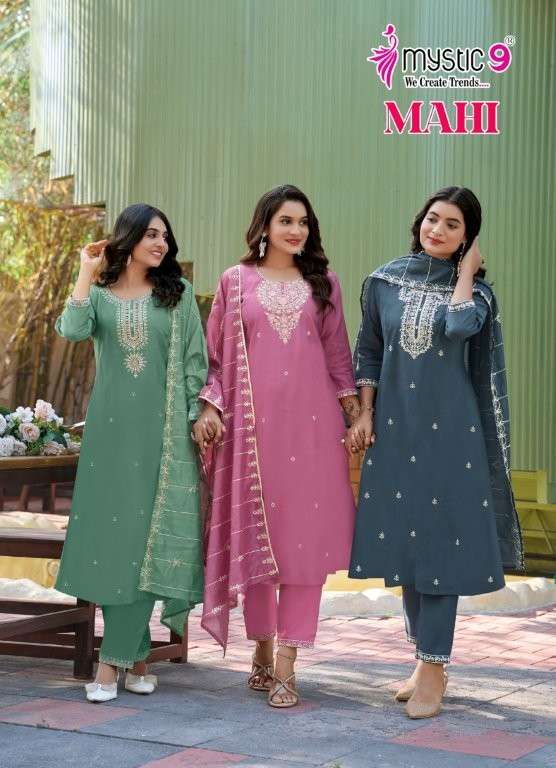 MYSTIC9 MAHI VOL-01 1001 TO 1008 SERIES PURE VERTICAN EMBROIDERY DRESSES-00140