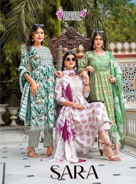 MYSTIC9 SARA VOL-17 PURE RAYON CAPSULE PRINTED DRESSES-00140