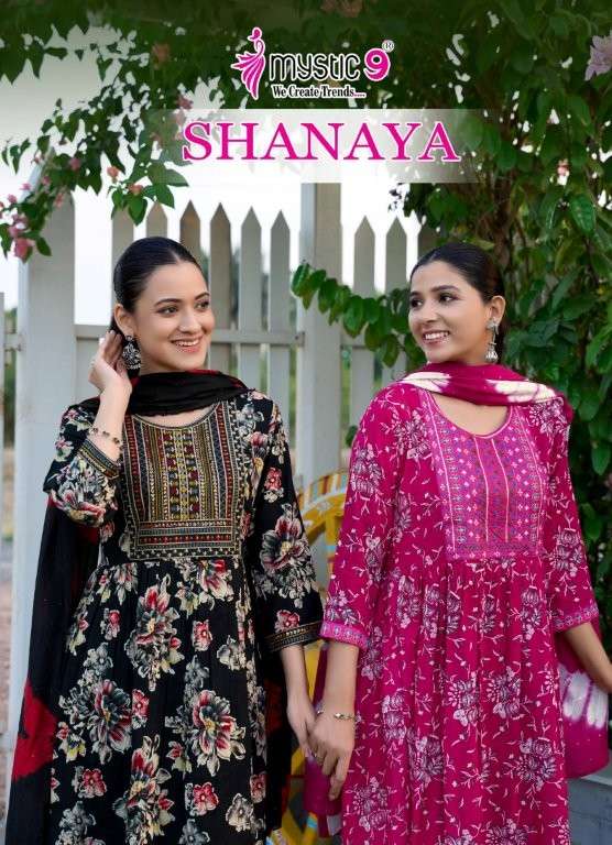 MYSTIC9 SHANAYA VOL-09 PURE RAYON  FOIL PRINTED DRESSES-00140