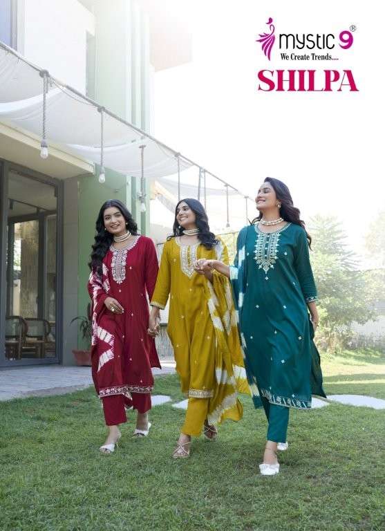MYSTIC9 SHILPA VOL-02 PURE RAYON EMBROIDERY DRESSES-00140