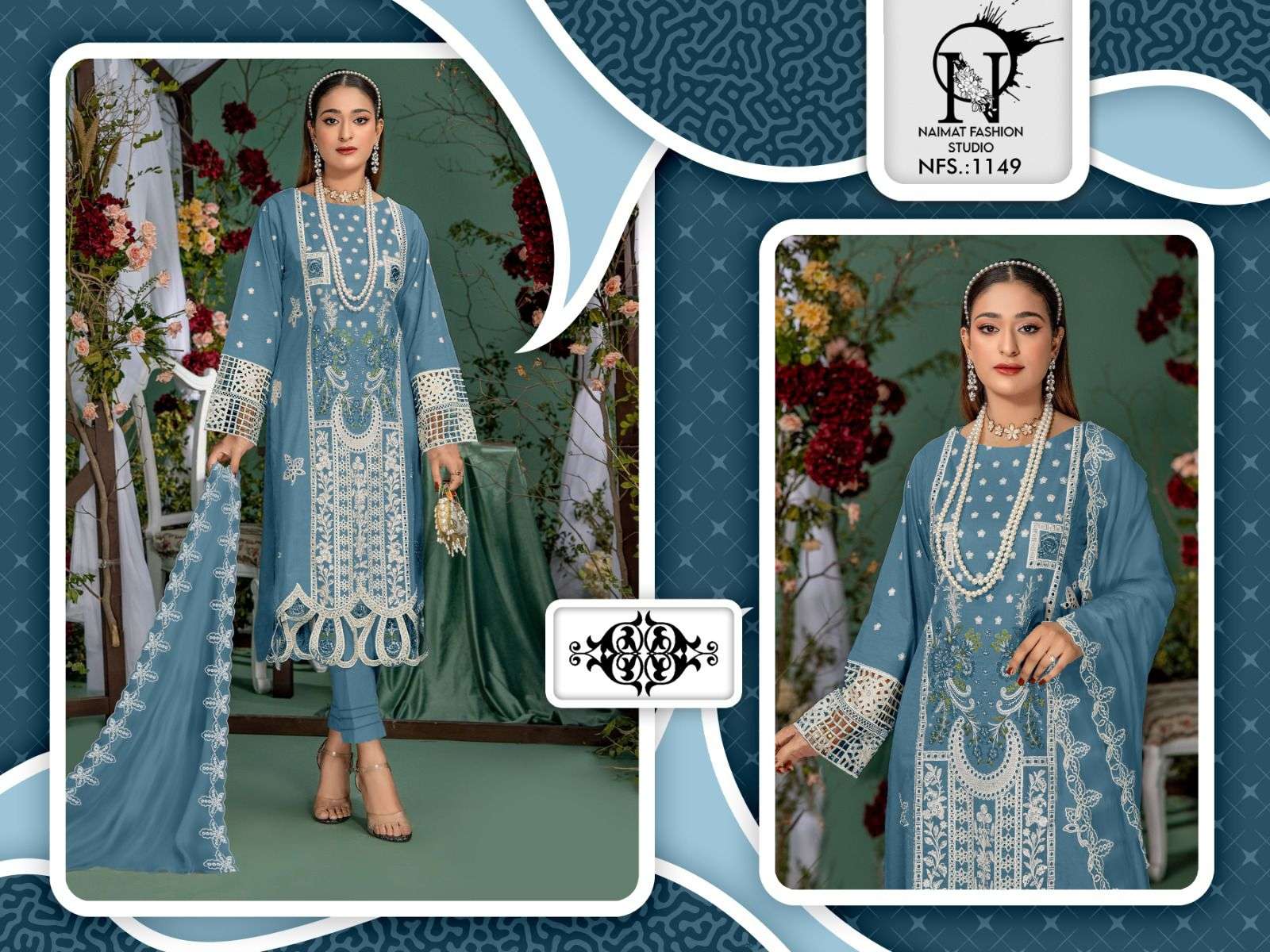 NAIMAT FASHION STUDIO NFS-1149 PURE FANCY FOX EMBROIDERY PRINTED PAKISTANI DRESSES-00088
