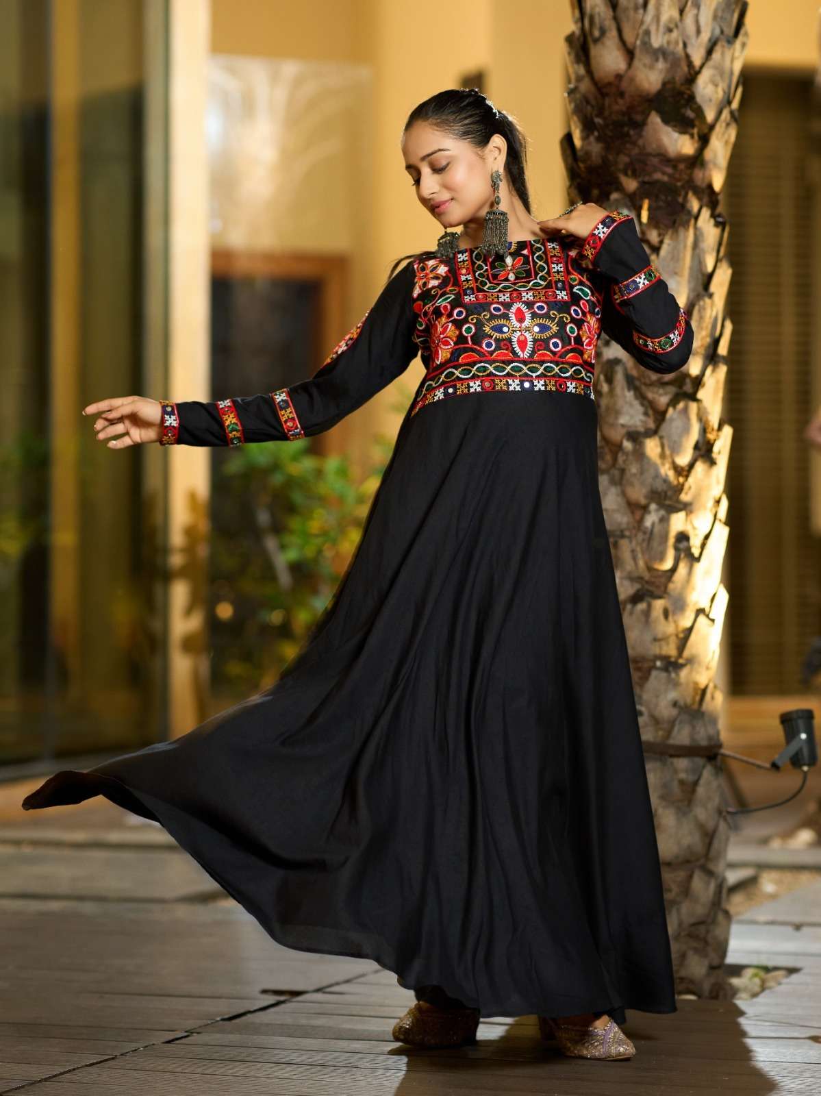 NAVRATRI BY ASLIWHOLESALE DESIGNER PURE RAYON EMBROIDERY PRINTED GOWNS-00265