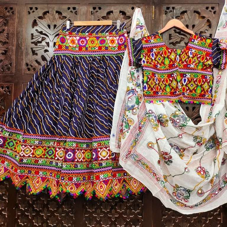 NAVRATRI VOL-8 BY ASLIWHOLESALE DESIGNER PURE RAYON COTTON PRINTED LEHENGAS-00029