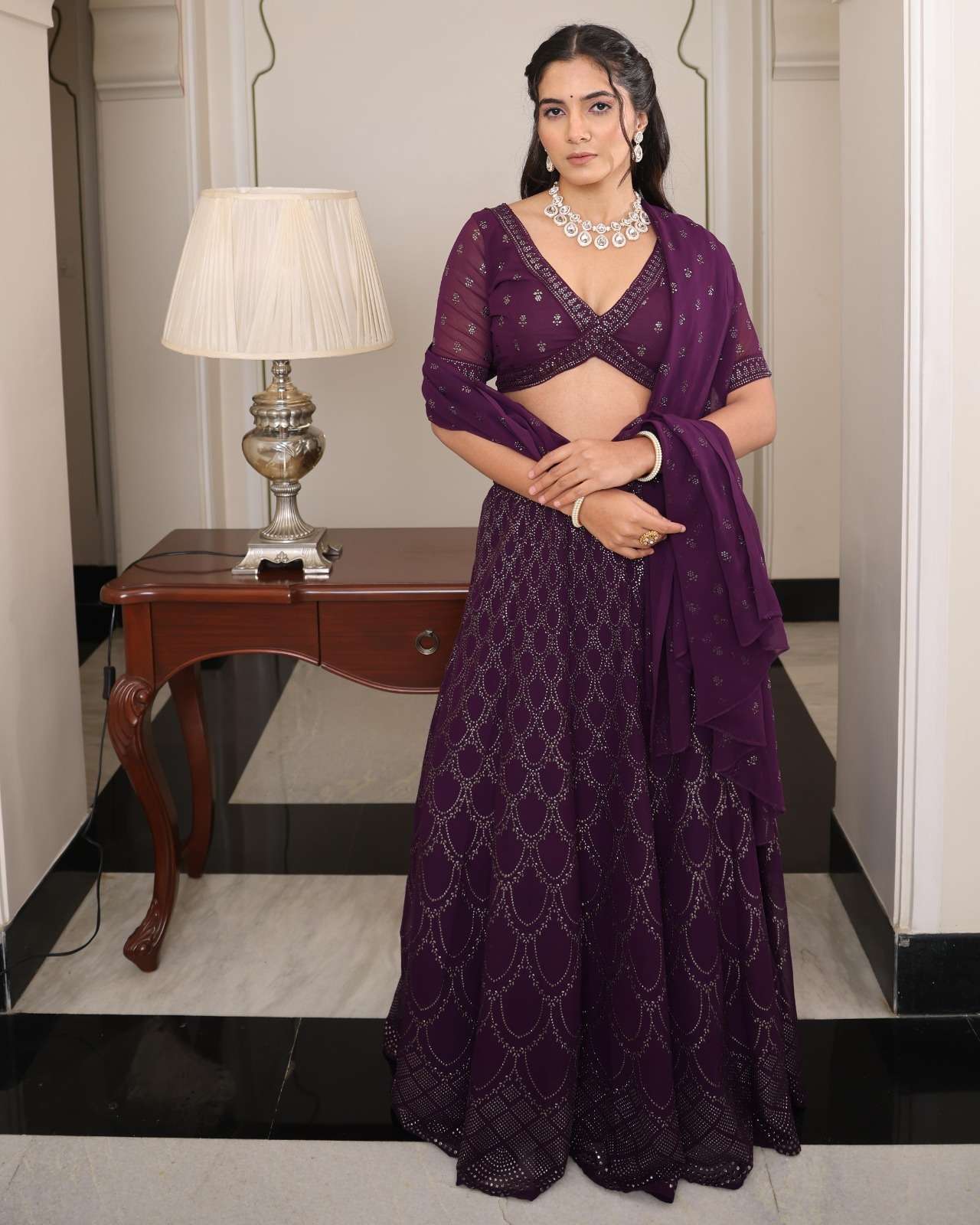 NIKHAR HIT BY ASLIWHOLESALE DESIGNER PURE GEORGETTE EMBROIDERY LEHENGAS-00265