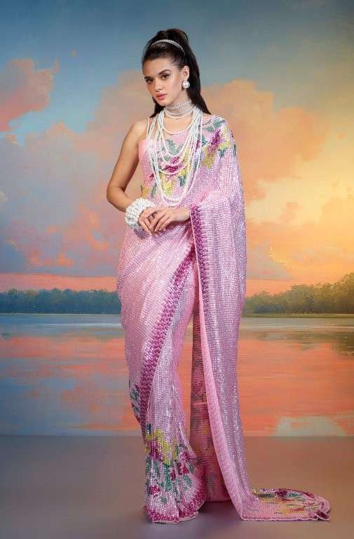 NIRALI BY ASLIWHOLESALE DESIGNER PURE SEQUENCE EMBROIDERY SAREES-00213