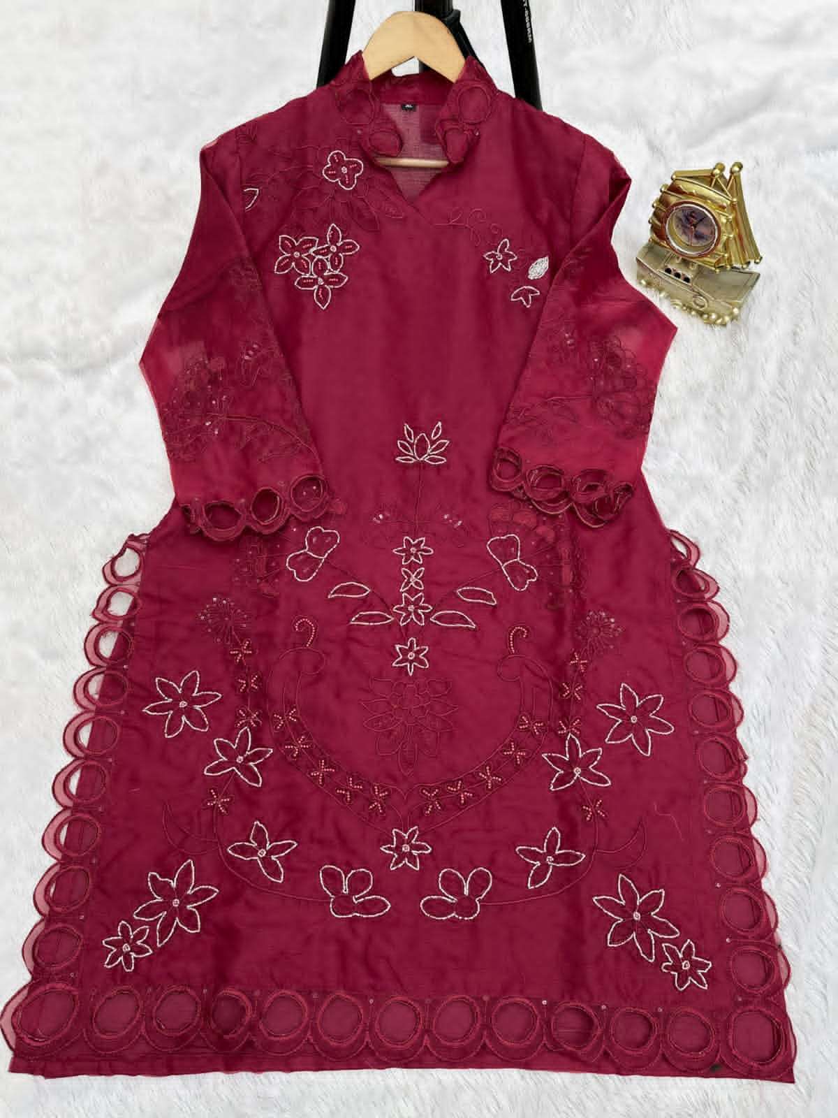 NISHBAT 115 COLOUR PURE SOFT ORGANZA EMBROIDERY PAKISTANI DRESSES-00204