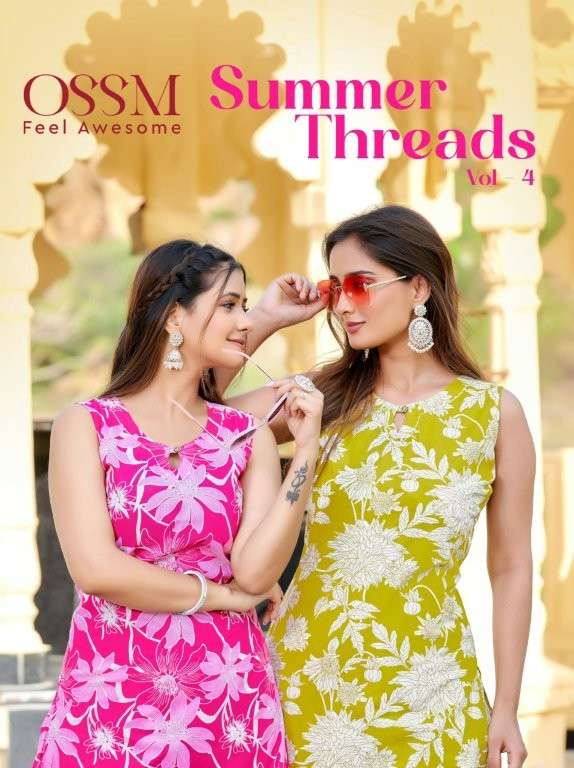 OSSM SUMMER THREADS VOL-04 4001 TO 4006 SERIES PURE COTTON PRINTED CO-ORD SET-00140