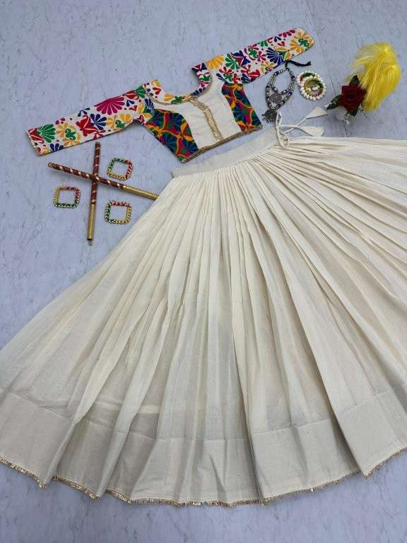 PC-N31 COLOURS BY ASLIWHOLESALE DESIGNER PURE COTTON EMBROIDERY LEHENGA-00045