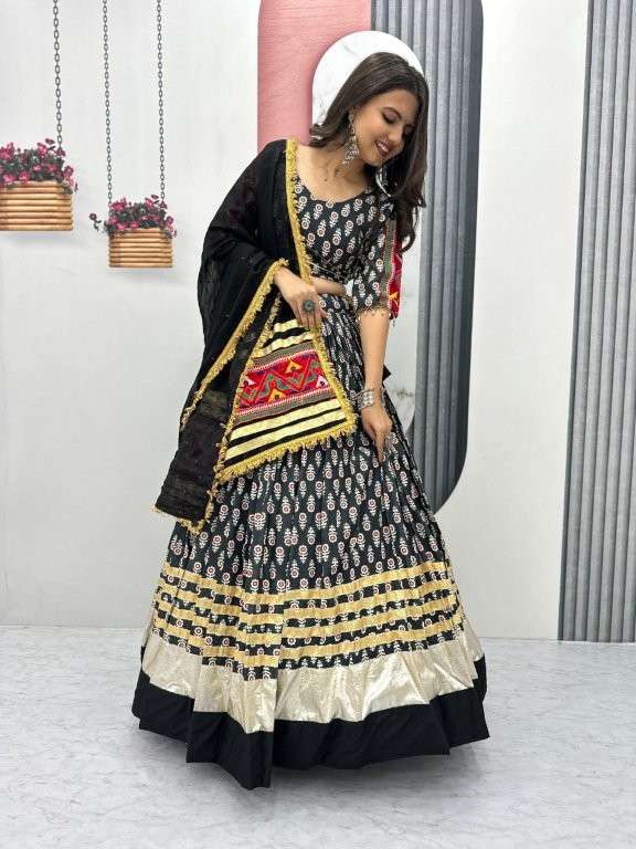 PC-N38 BY ASLIWHOLESALE DESIGNER PURE RAYON COTTON NAVRATRI LEHENGA-00045