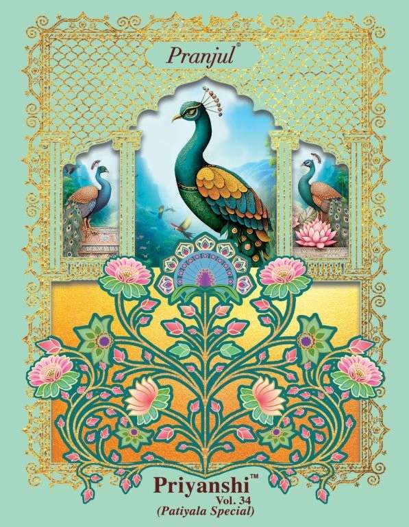 PRANJUL PRIYANSHI VOL-34 3401 TO 3441 SERIES PURE COTTON PRINTED DRESSES-00015