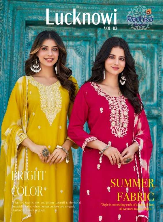 RADHIKA LIFESTYLE LUCKNOWI VOL-02 2001 TO 2006 SERIES PURE RAYON HAND WORK DRESSES-00140