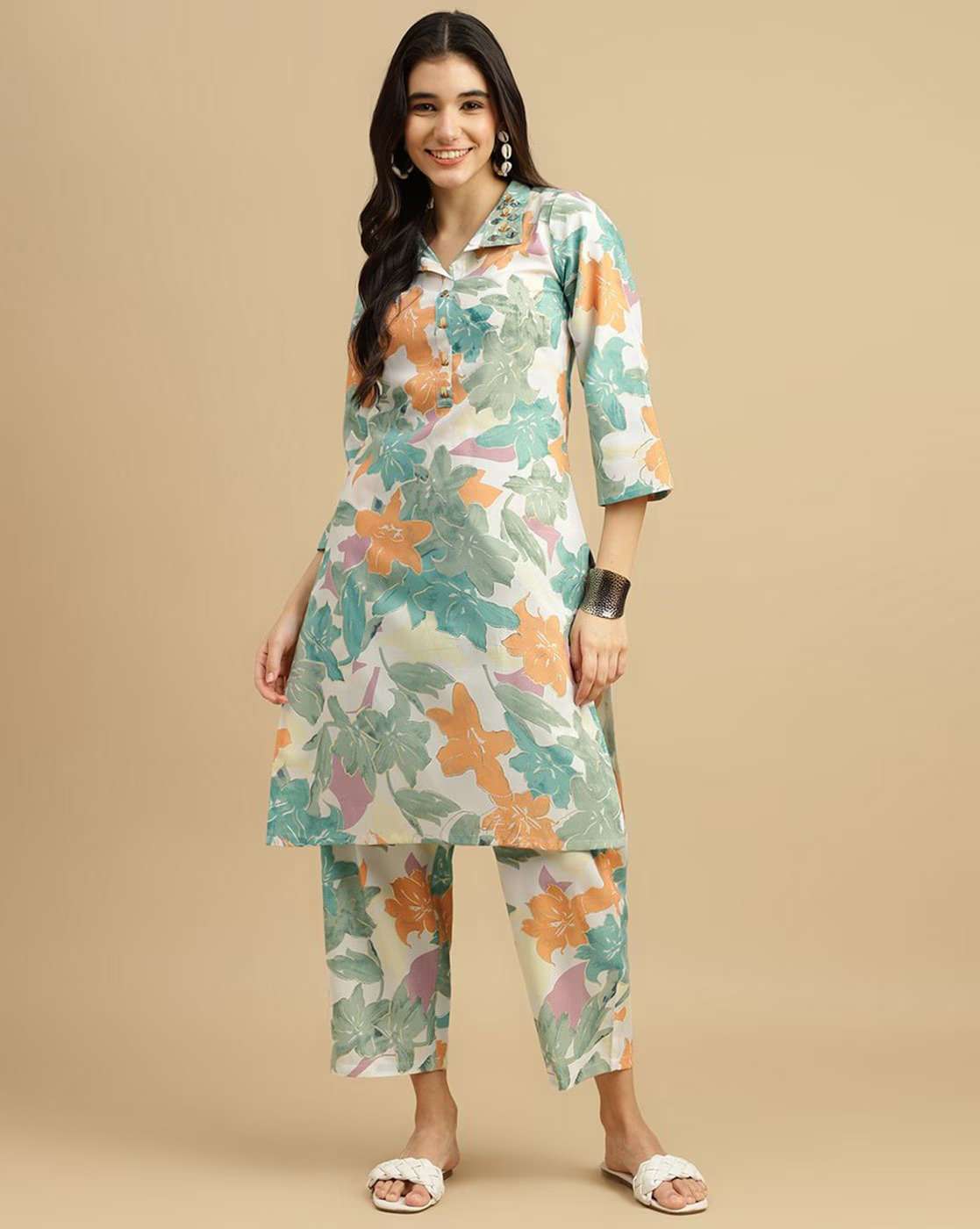 RAINBOW BY ASLIWHOLESALE DESIGNER PURE RAYON PRINTED CO-ORD SET-00265
