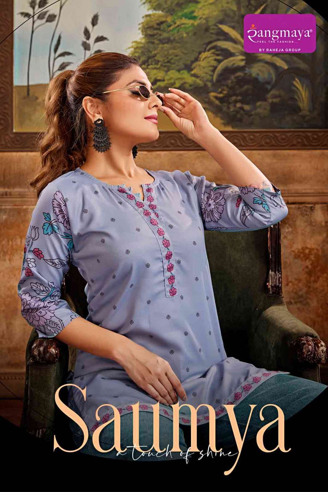 RANGMAYA SAUMYA PURE RAYON EMBROIDERY KURTIS-00014
