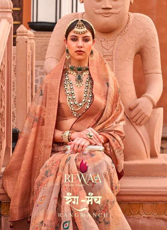 REWAA RANGMANCH PURE ORGANZA WEAVING SAREES-00137