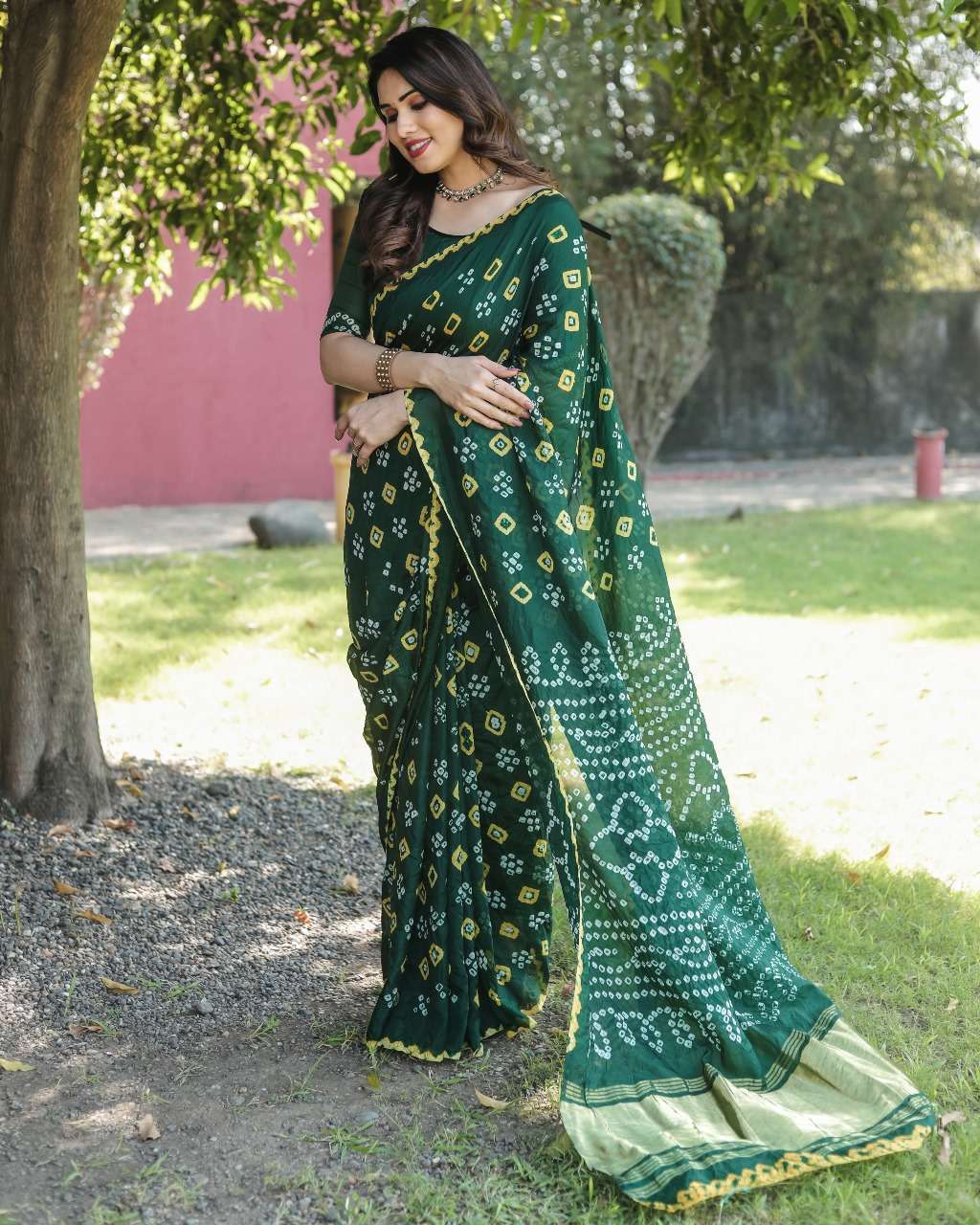 REWATI  BY ASLIWHOLESALE DESIGNER PURE BANDHEJ SILK SAREES-00125
